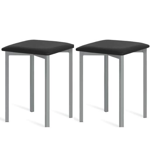 Conjunto de 2 bancos baixos BENE preto e cinza