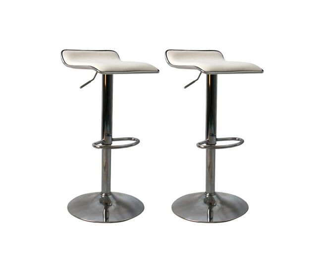 Pack de 2 taburetes ajustables keny blanco - conforama