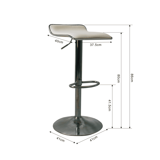Conjunto de 2 bancos ajustáveis KENY branco
