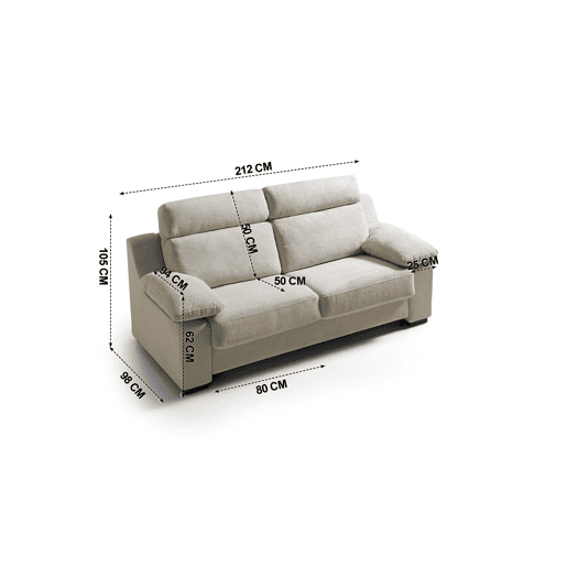 Sofá cama MOLLY 3 lugares cor visón
