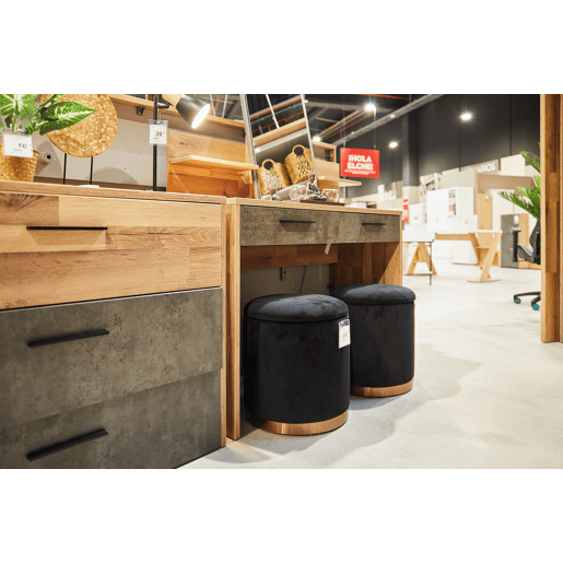 Cômoda 3 gavetas RICCIANO preto e carvalho