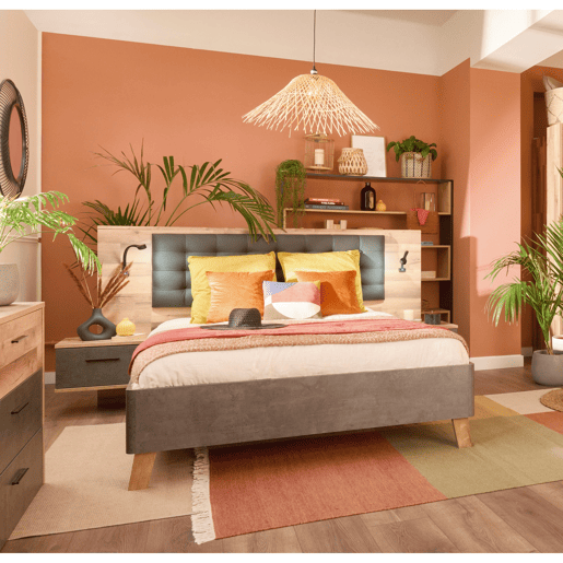 Conjunto cama 160x200cm cabeceira e mesas de cabeceira RICCIANO