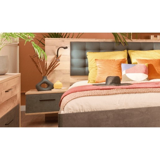 Conjunto cama 160x200cm cabeceira e mesas de cabeceira RICCIANO