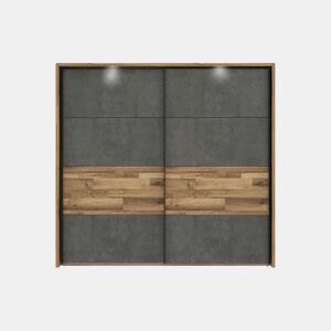 Roupeiro RICCIANO portas deslizantes 230x215cm carvalho