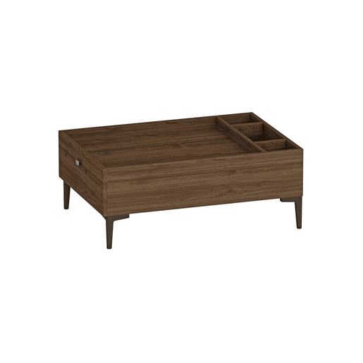 Mesa de centro ANDORA cor nogueira e pés de metal cor preta
