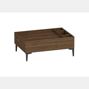 Mesa de centro ANDORA cor nogueira e pés de metal cor preta