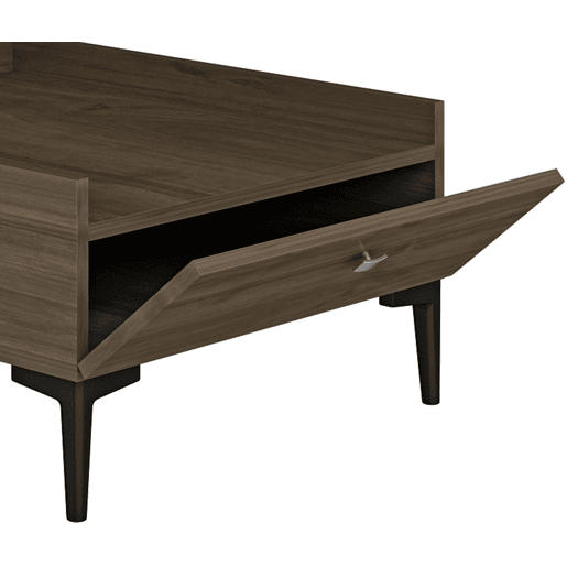 Mesa de centro ANDORA cor nogueira e pés de metal cor preta