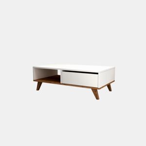 Mesa de centro GLIN cor branca e nogueira