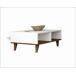 Mesa de centro GLIN color blanco y nogal Mesa de centro GLIN color blanco y nogal Blanco