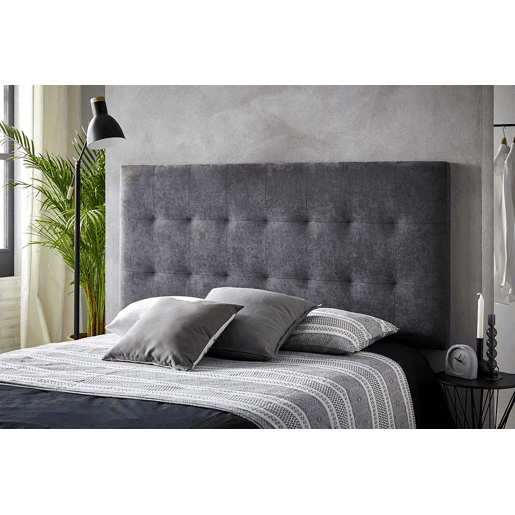 Cabeceira ALASKA em tecido cinza escuro 105x75cm Cabeceira ALASKA em tecido cinza escuro 105x75cm