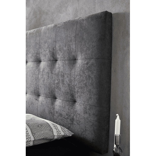Cabeceira ALASKA em tecido cinza escuro 105x75cm Cabeceira ALASKA em tecido cinza escuro 105x75cm
