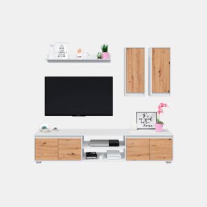 Compacto de TV YUMA carvalho branco 200cm
