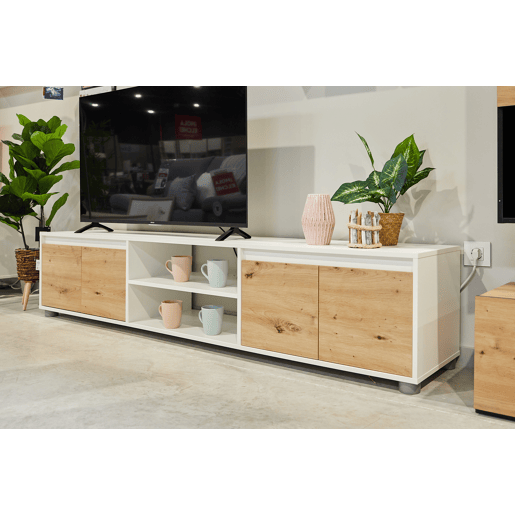 Compacto de TV YUMA carvalho branco 200cm