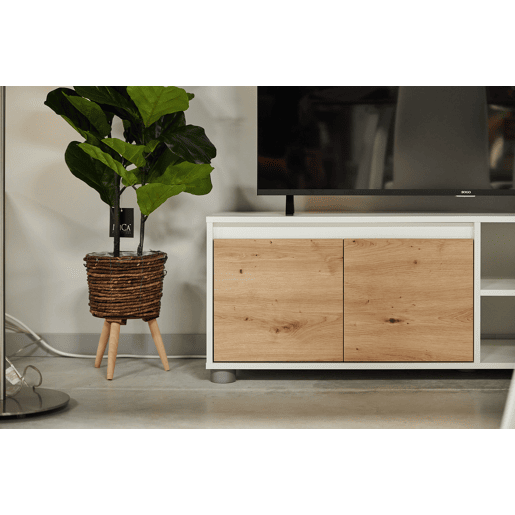 Compacto de TV YUMA carvalho branco 200cm