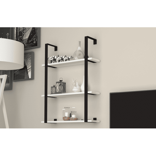 Conjunto de móvel de TV e prateleira ZENA, branco Conjunto de móvel de TV e prateleira ZENA, branco