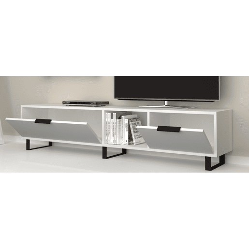 Conjunto de móvel de TV e prateleira ZENA, branco Conjunto de móvel de TV e prateleira ZENA, branco