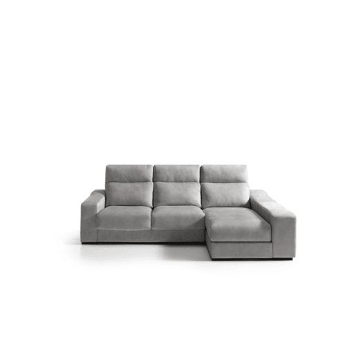 Chaise longue 4 lugares FULL com 3 puffs lado dereito cinza claro