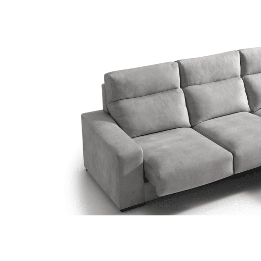 Chaise longue 4 lugares FULL com 3 puffs lado dereito cinza claro