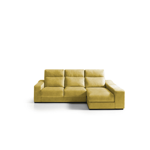 Chaise longue 4 lugares FULL com 3 puffs lado dereito mostarda