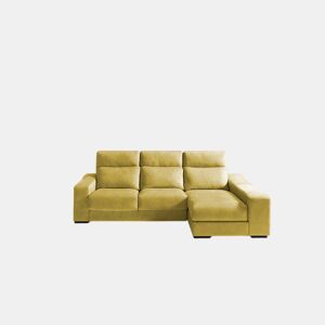 Chaise longue 4 lugares FULL com 3 puffs lado dereito mostarda