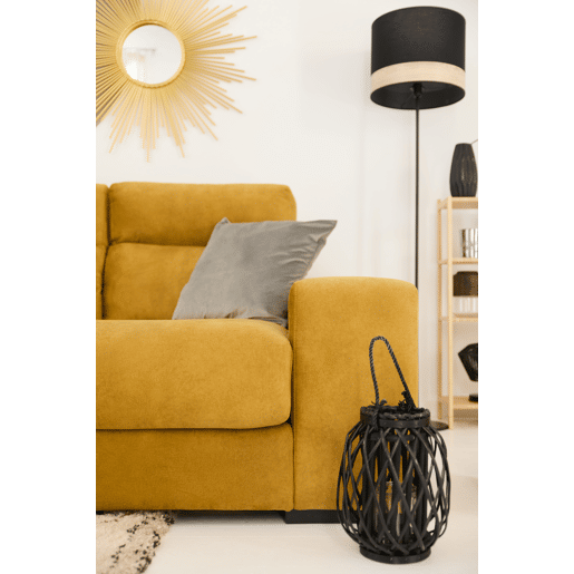 Chaise longue 4 lugares FULL com 3 puffs lado dereito mostarda