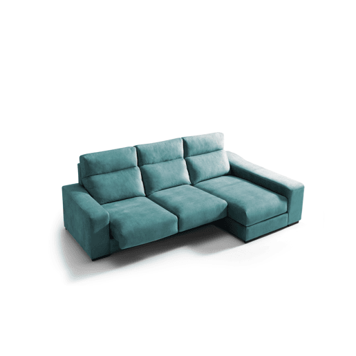 Chaise longue 4 lugares FULL com 3 puffs lado dereito petrãleo