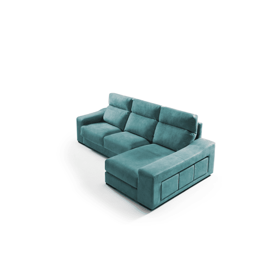 Chaise longue 4 lugares FULL com 3 puffs lado dereito petrãleo