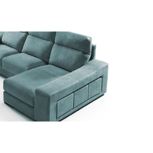 Chaise longue 4 lugares FULL com 3 puffs lado dereito petrãleo
