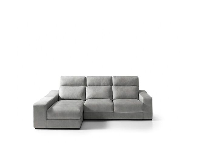 Chaise longue 4 plazas con 3 puffs FULL lado izquierdo gris claro