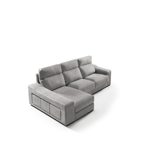 Chaise longue esquerda 4 lugares FULL com 3 puffs cinza claro Chaise longue esquerda 4 lugares FULL com 3 puffs cinza claro