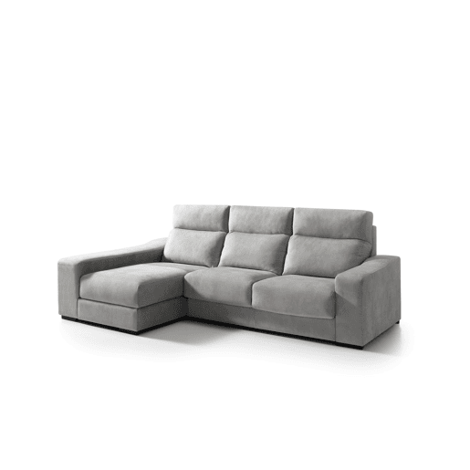 Chaise longue esquerda 4 lugares FULL com 3 puffs cinza claro Chaise longue esquerda 4 lugares FULL com 3 puffs cinza claro