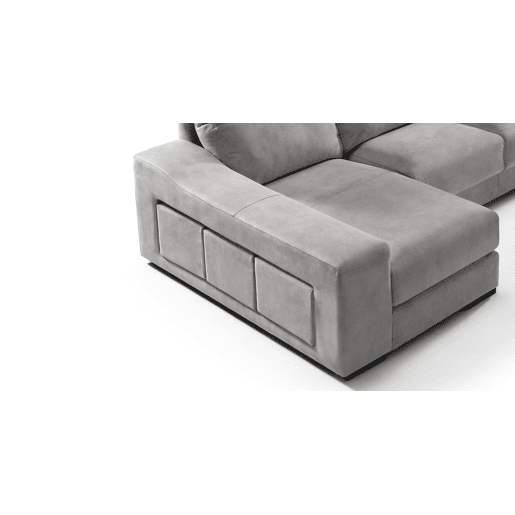 Chaise longue esquerda 4 lugares FULL com 3 puffs cinza claro Chaise longue esquerda 4 lugares FULL com 3 puffs cinza claro