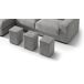 Chaise longue 4 plazas con 3 puffs FULL Chaise longue 4 plazas con 3 puffs FULL Gris Claro