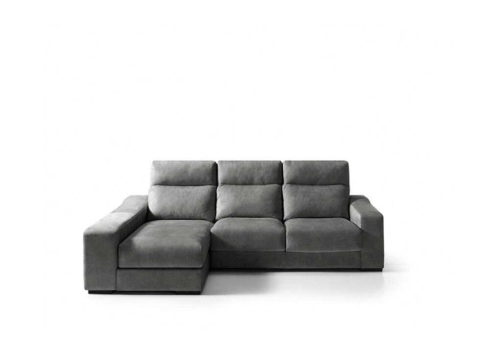 Chaise longue 4 plazas con 3 puffs full lado izquierdo antracita