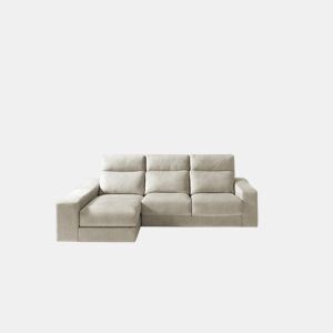 Chaise longue 4 lugares FULL com 3 puffs lado esquerdo bege