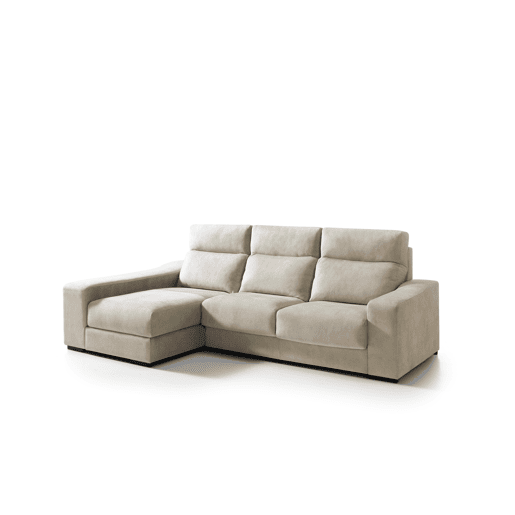 Chaise longue 4 lugares FULL com 3 puffs lado esquerdo bege