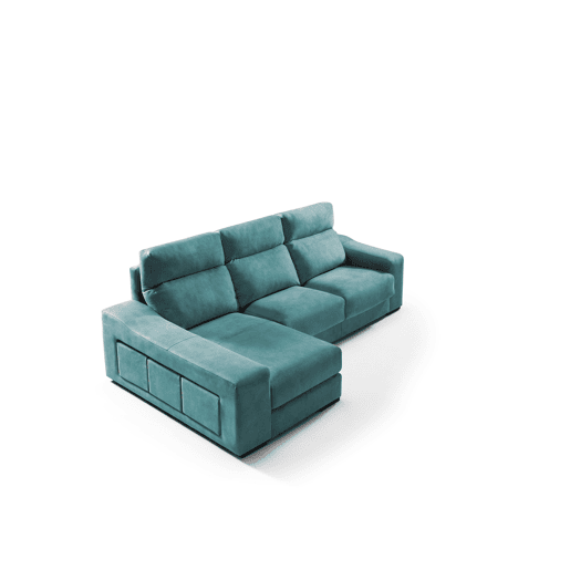 Chaise longue 4 lugares FULL com 3 puffs lado esquerdo petrãleo