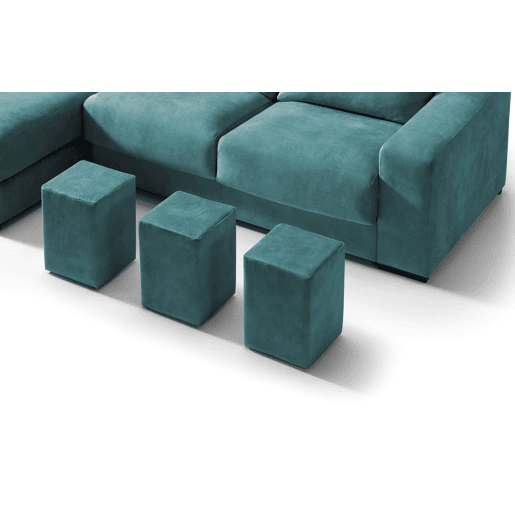 Chaise longue 4 lugares FULL com 3 puffs lado esquerdo petrãleo