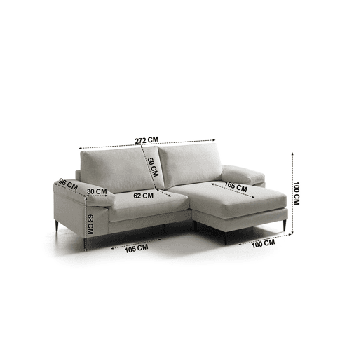 Chaise longue KATA lado dereito cor bege