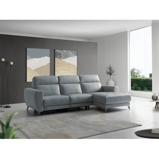 Chaise longue relax elétrica SALMA dereita 4 lugares cinza