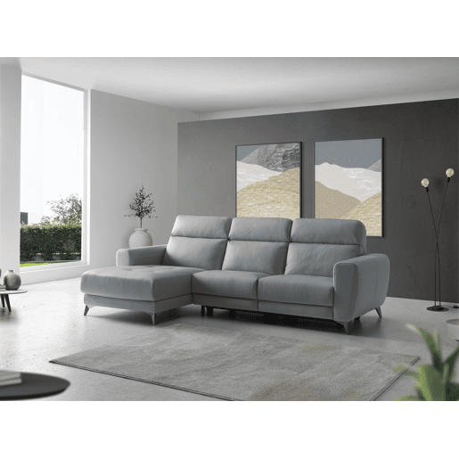Chaise longue relax elétrica SALMA esquerda 4 lugares cinza
