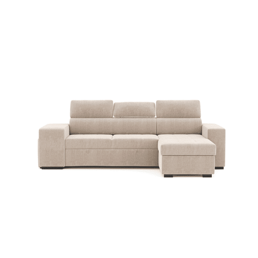 Chaise longue cama PHOENIX reversível 4 lugares bege