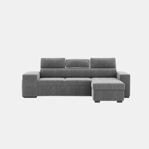 Chaise longue cama PHOENIX reversível 4 lugares cinza