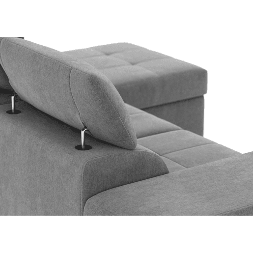 Chaise longue cama PHOENIX reversível 4 lugares cinza