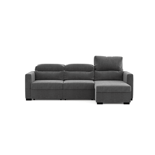 Chaise longue conversível em cama ARAM reversível 4 lugares cinza