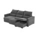 Chaise longue ARAM convertible en cama reversible 4 plazas gris Chaise longue ARAM convertible en cama reversible 4 plazas gris Gris
