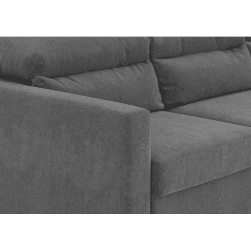 Chaise longue conversível em cama ARAM reversível 4 lugares cinza