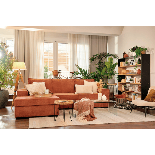 Chaise longue com cama 4 lugares AZZURO esquerdo cor castanho