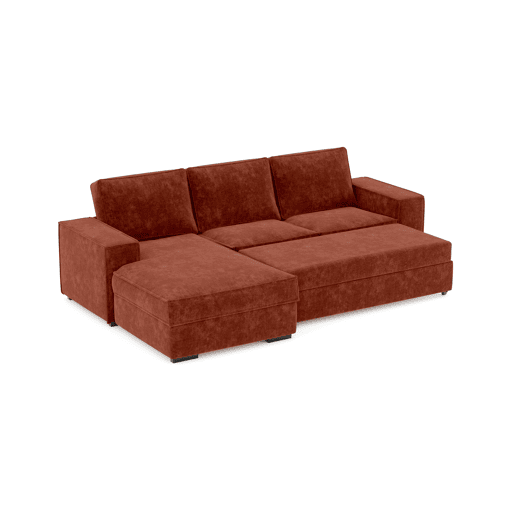 Chaise longue com cama 4 lugares AZZURO esquerdo cor castanho