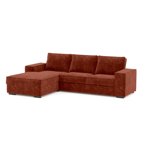 Chaise longue com cama 4 lugares AZZURO esquerdo cor castanho